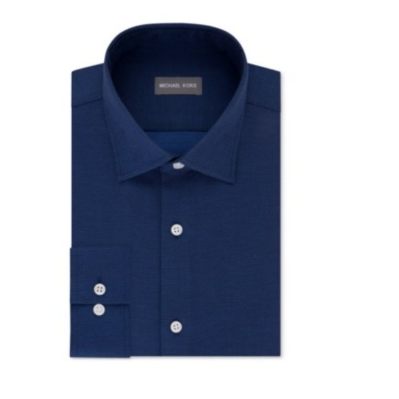 NWT Michael Kors Men's Regular Fit Blue Dress Shirt Size 16 L 34/35  $85 G108 - Picture 1 of 1